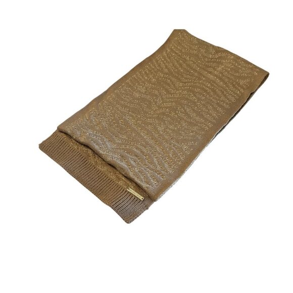 Michael Kors Women's Textured Animal Print Gold Accented Scarf Gold Camel NWT - Picture 1 of 6